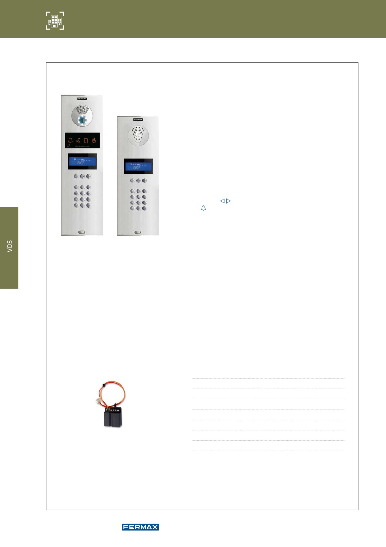 Fermax 4912 Intercom System Specifications